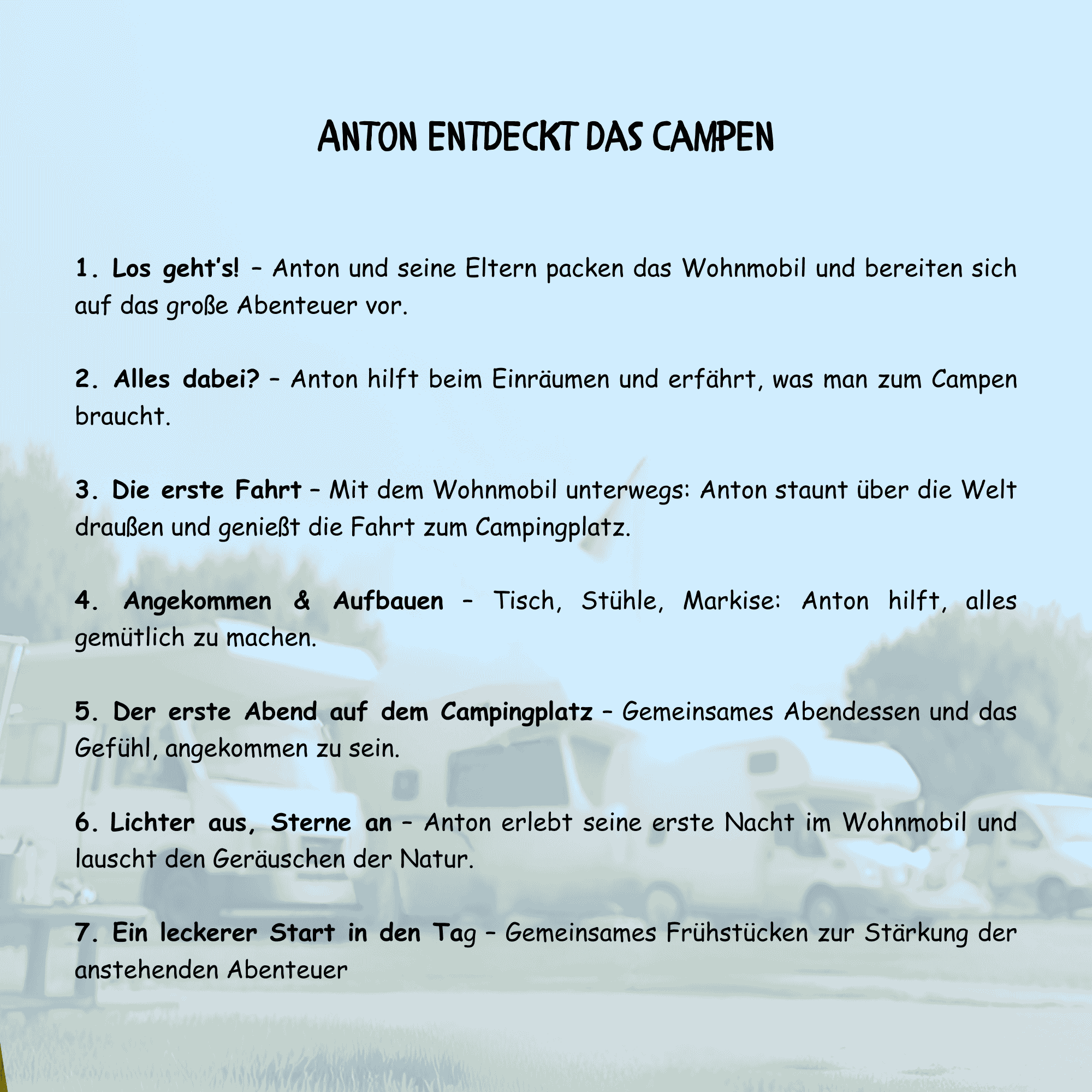 Inhaltsverzeichnis - Kinderbuch Camping